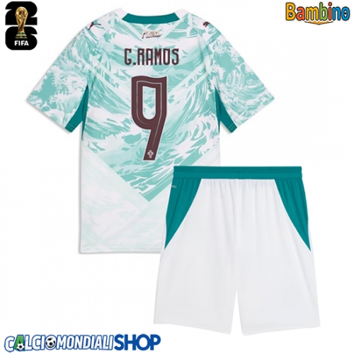 Maglie da calcio Portogallo Goncalo Ramos #9 Seconda Maglia Bambino Mondiali 2026  Manica Corta + Pantaloni corti)